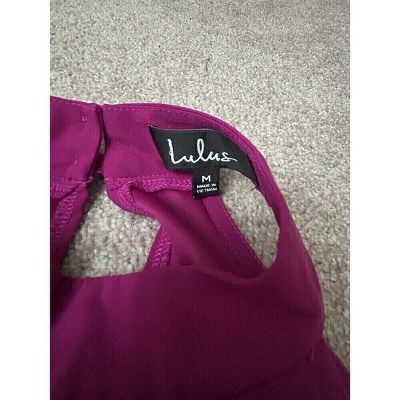 Lulus Love of Mine Magenta Pink Halter Swing Dress Pockets M - Picture 10 of 10